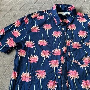 Slim Fit Button Up with Palm Trees